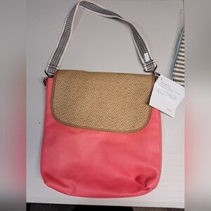 Thirty-One Pink and Tan Shoulder Bag